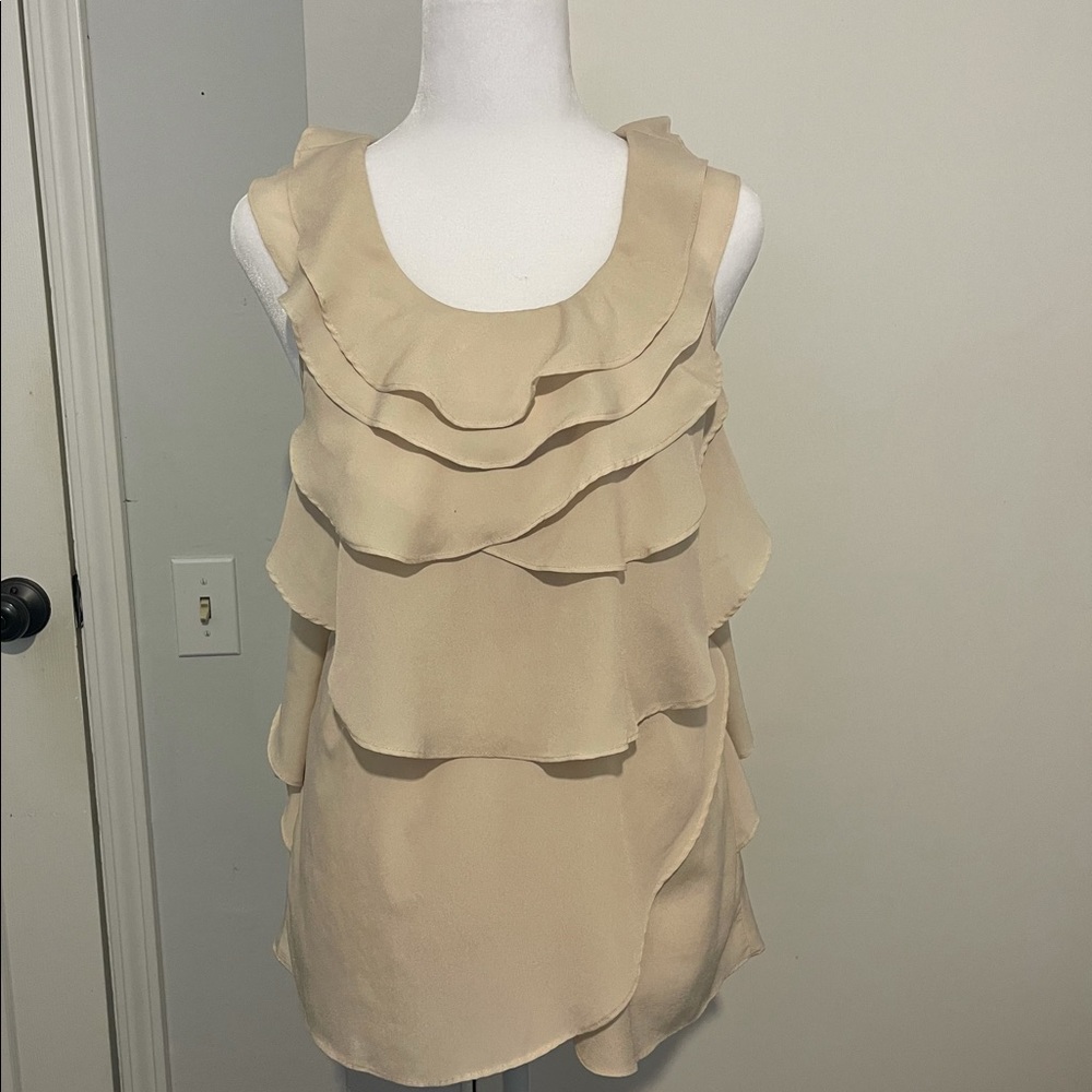 Cute beige backless top